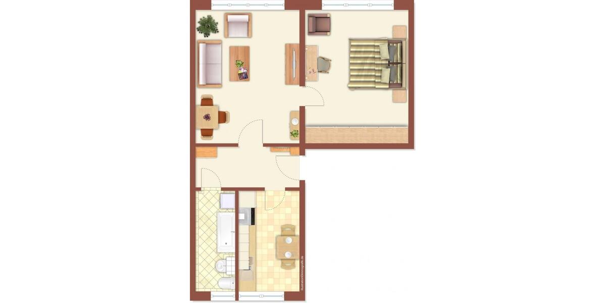 Etagenwohnung Limbach-Oberfrohna Oberfrohna - 2 Zimmer, 47 m&sup2;, 265&euro; | Angebot:25569446