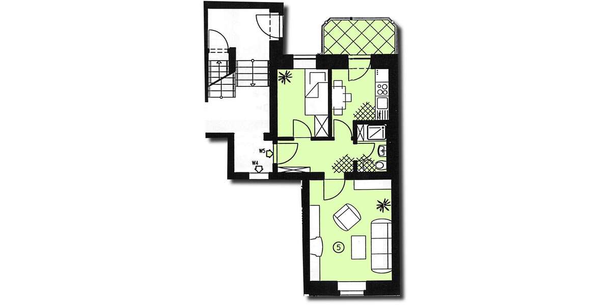 Etagenwohnung Zwickau Marienthal - 1 Zimmer, 37 m&sup2;, 38.000&euro; | Angebot:25707449