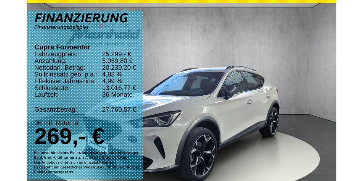 Cupra Formentor 29.490 km 25.299 &euro; Auerbach/Rebesgrün 08209
