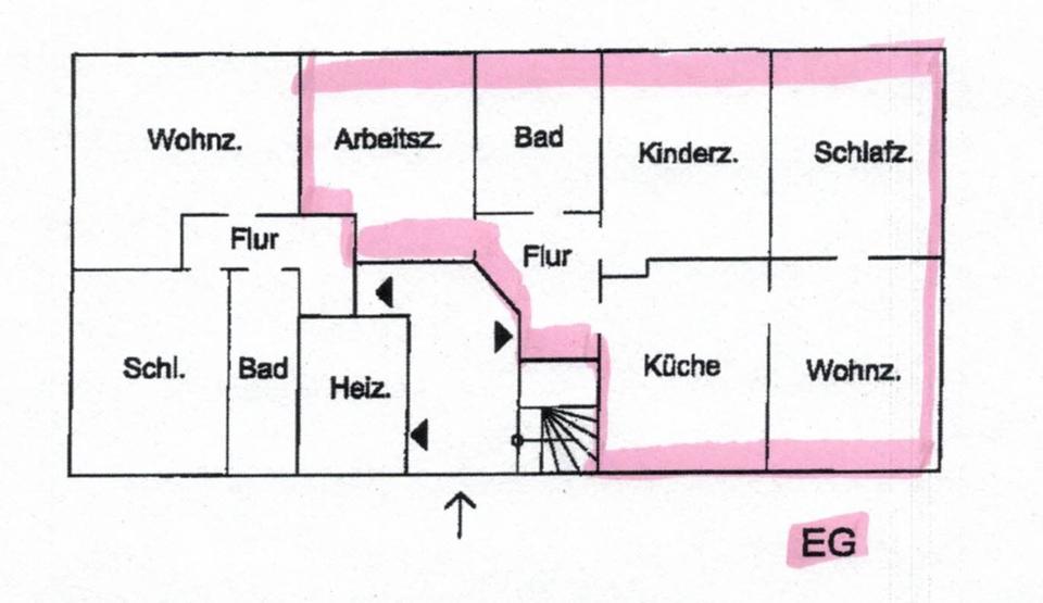 Etagenwohnung Ronneburg - 4 Zimmer, 105 m&sup2;, 545&euro; | Angebot:25509041