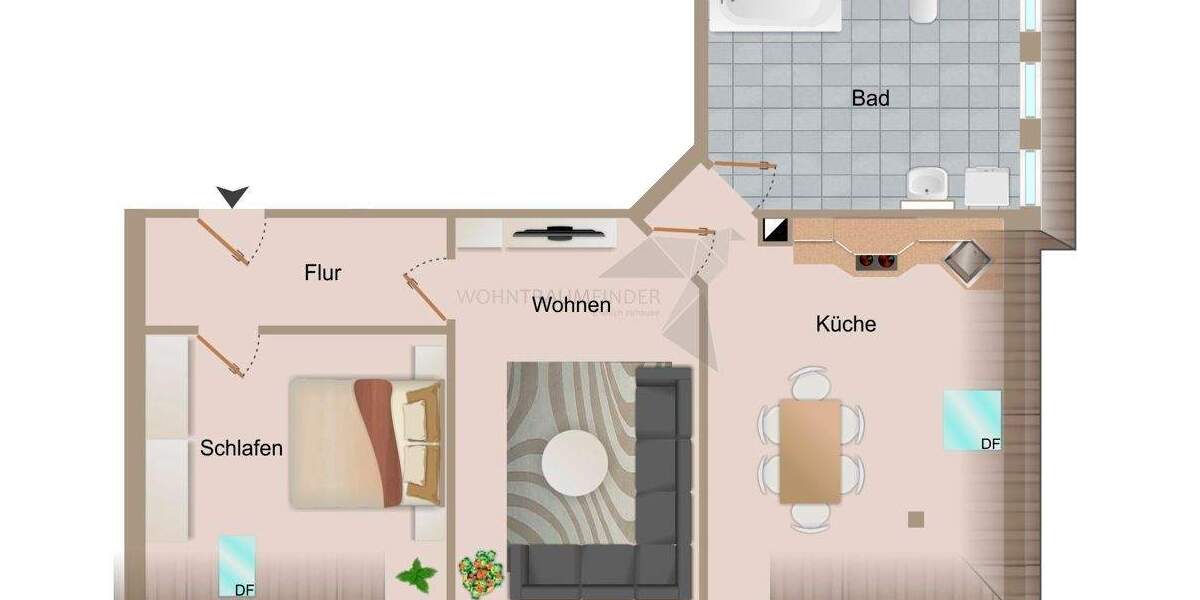 Etagenwohnung Zwickau Pölbitz - 2 Zimmer, 68 m&sup2;, 340&euro; | Angebot:25681458