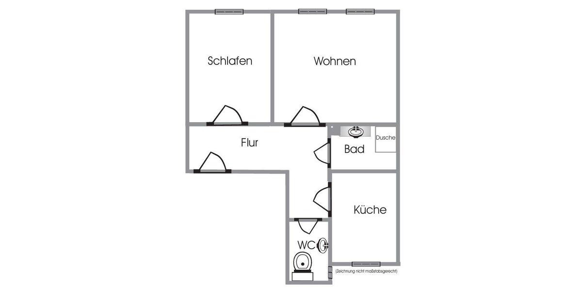 Etagenwohnung Zwickau - 2 Zimmer, 58 m&sup2;, 400&euro; | Angebot:19901411