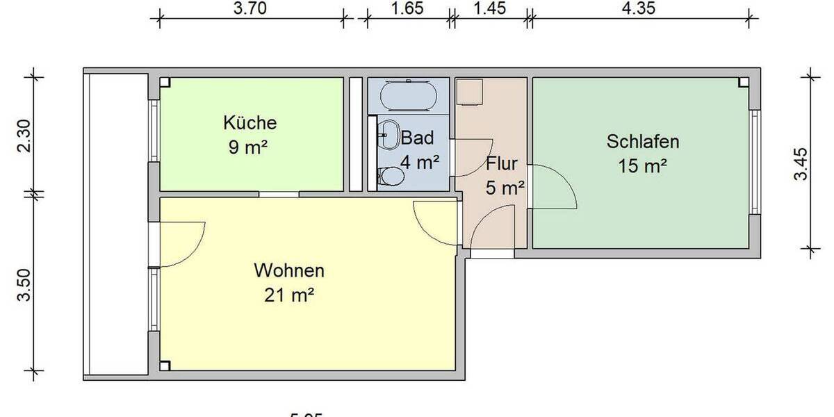 Etagenwohnung Zwickau Eckersbach - 2 Zimmer, 57 m&sup2;, 331&euro; | Angebot:25676694