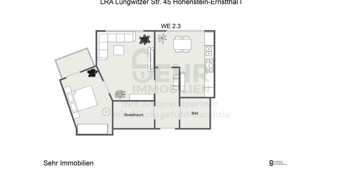 Etagenwohnung Hohenstein-Ernstthal Ernstthal - 2 Zimmer, 56 m&sup2;, 452&euro; | Angebot:17948020