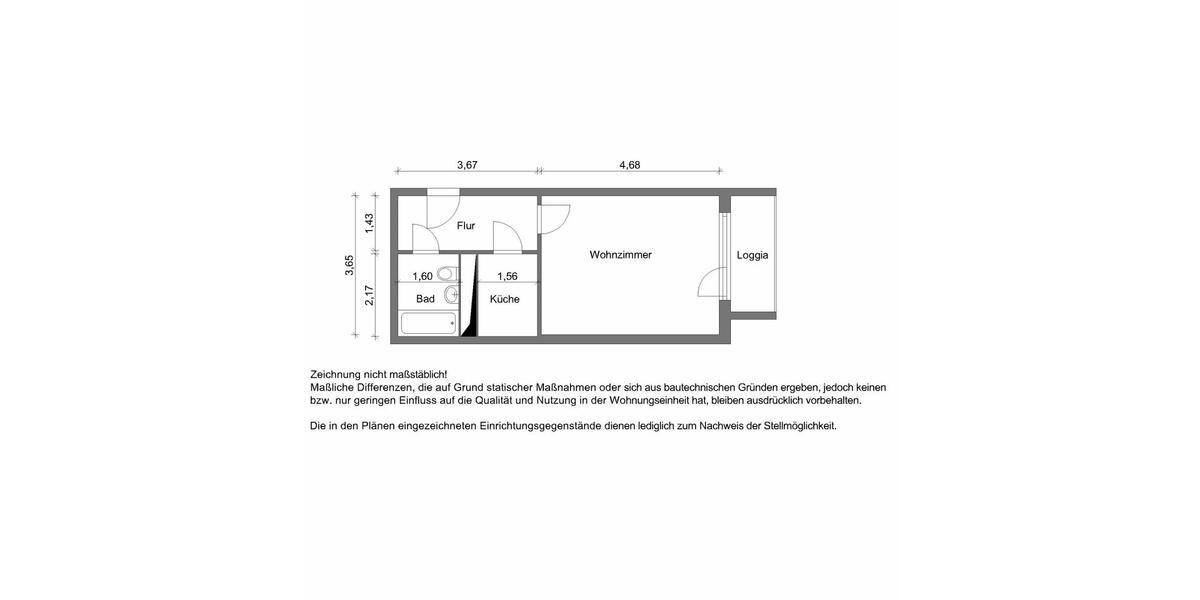 Etagenwohnung Zwickau Neuplanitz - 1 Zimmer, 31 m&sup2;, 208&euro; | Angebot:23466729