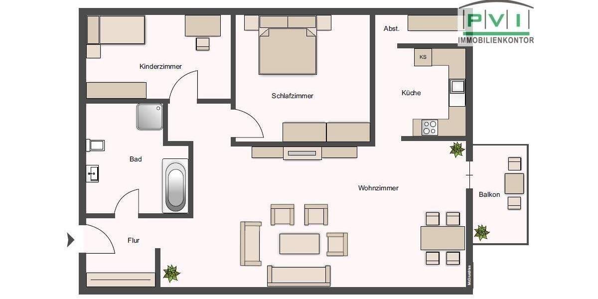 Etagenwohnung Aue - 3 Zimmer, 70 m&sup2;, 380&euro; | Angebot:25820915