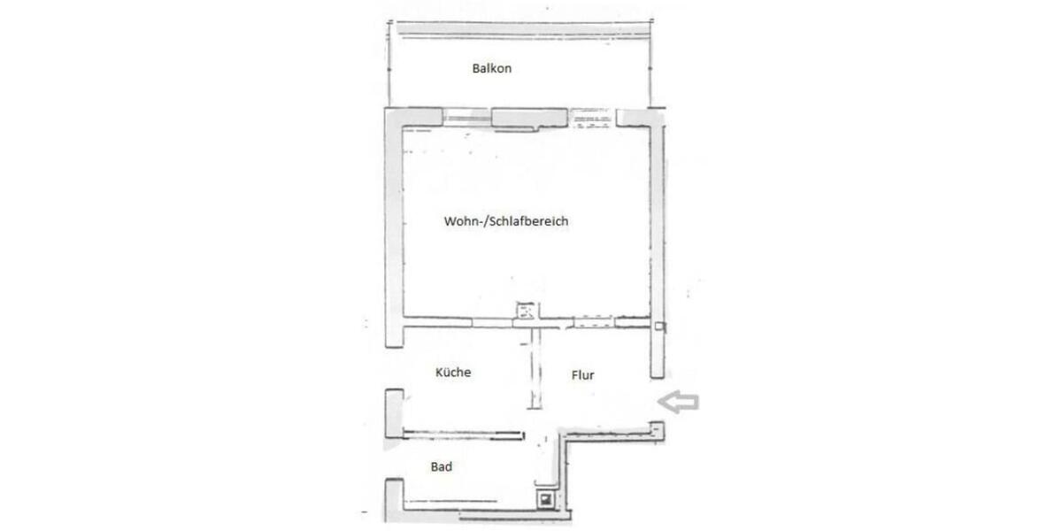 Etagenwohnung Limbach-Oberfrohna Oberfrohna - 1 Zimmer, 45 m&sup2;, 225&euro; | Angebot:22974271