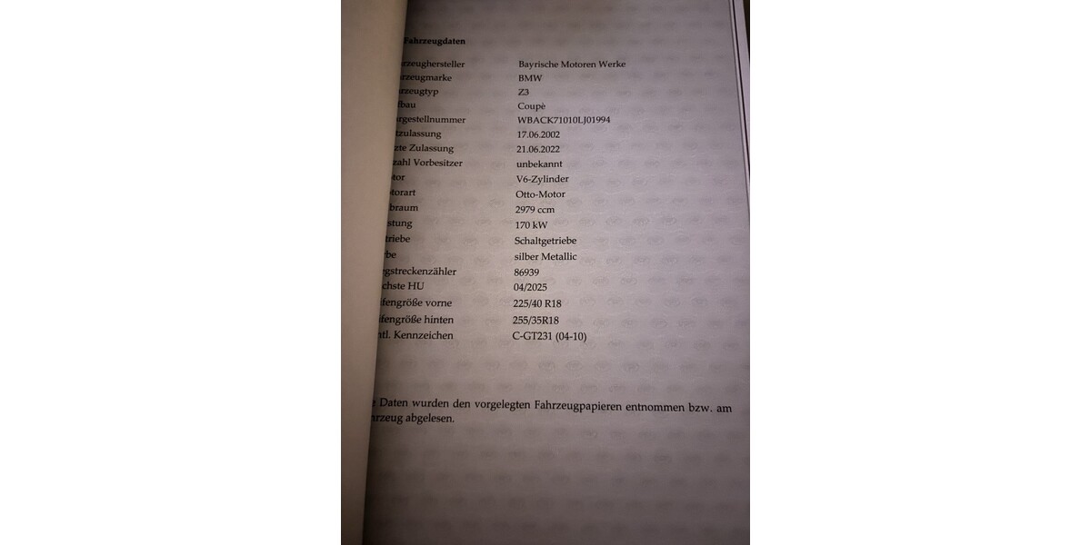 BMW Z3 Coupe 88.000 km 36.000 &euro; Zwickau 08056