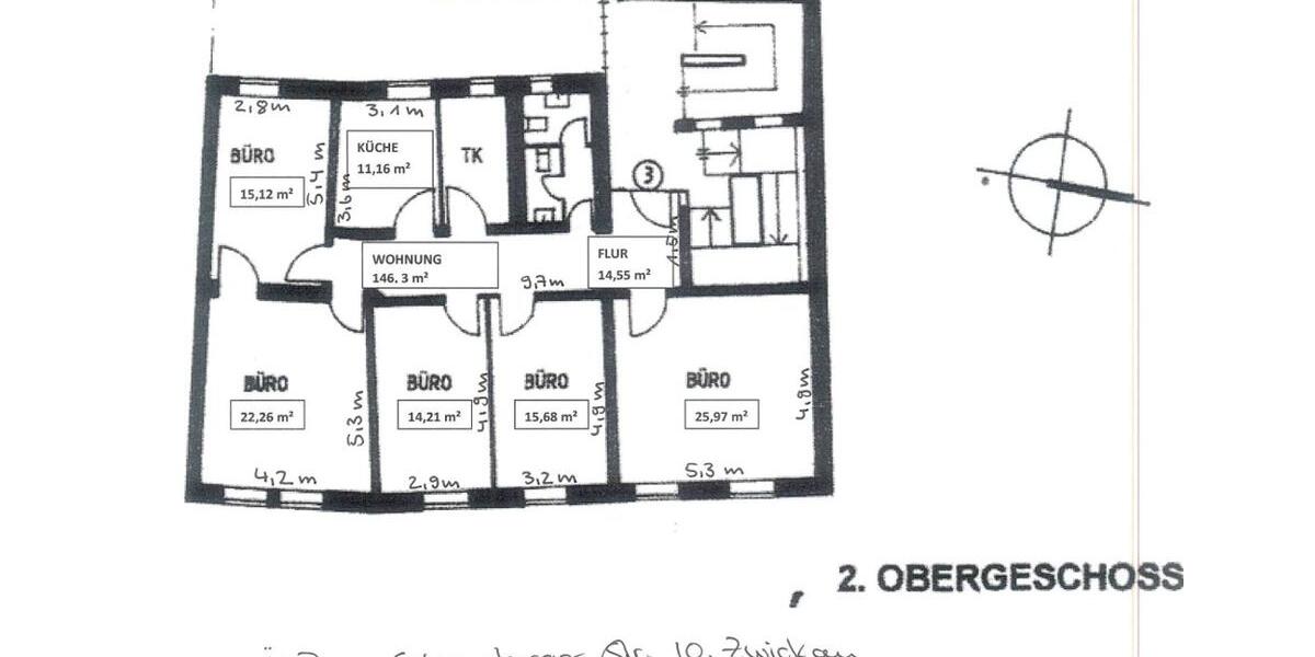 Etagenwohnung Zwickau - 1 Zimmer, 22 m&sup2;, 200&euro; | Angebot:22786320