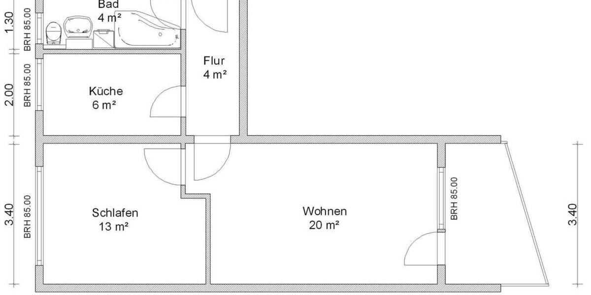 Etagenwohnung Zwickau Eckersbach - 2 Zimmer, 50 m&sup2;, 375&euro; | Angebot:25668581