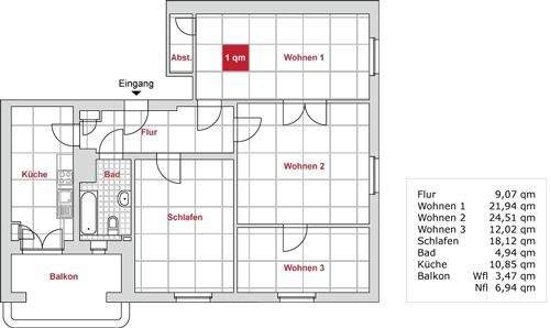 Etagenwohnung Zwickau Pölbitz - 5 Zimmer, 102 m&sup2;, 610&euro; | Angebot:26017507