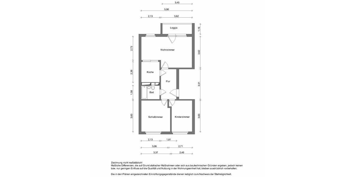 Etagenwohnung Zwickau Neuplanitz - 3 Zimmer, 58 m&sup2;, 389&euro; | Angebot:24438641