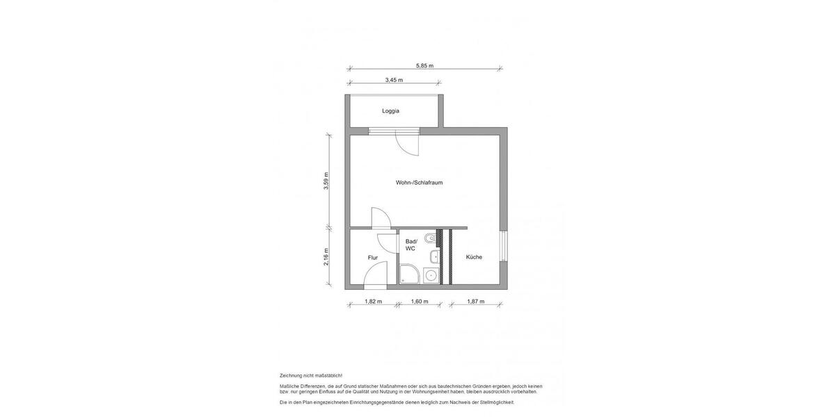 Etagenwohnung Zwickau Neuplanitz - 1 Zimmer, 33 m&sup2;, 205&euro; | Angebot:25415887