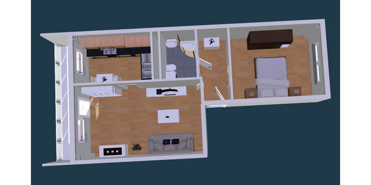 Etagenwohnung Zwickau Eckersbach - 2 Zimmer, 57 m&sup2;, 314&euro; | Angebot:25676690