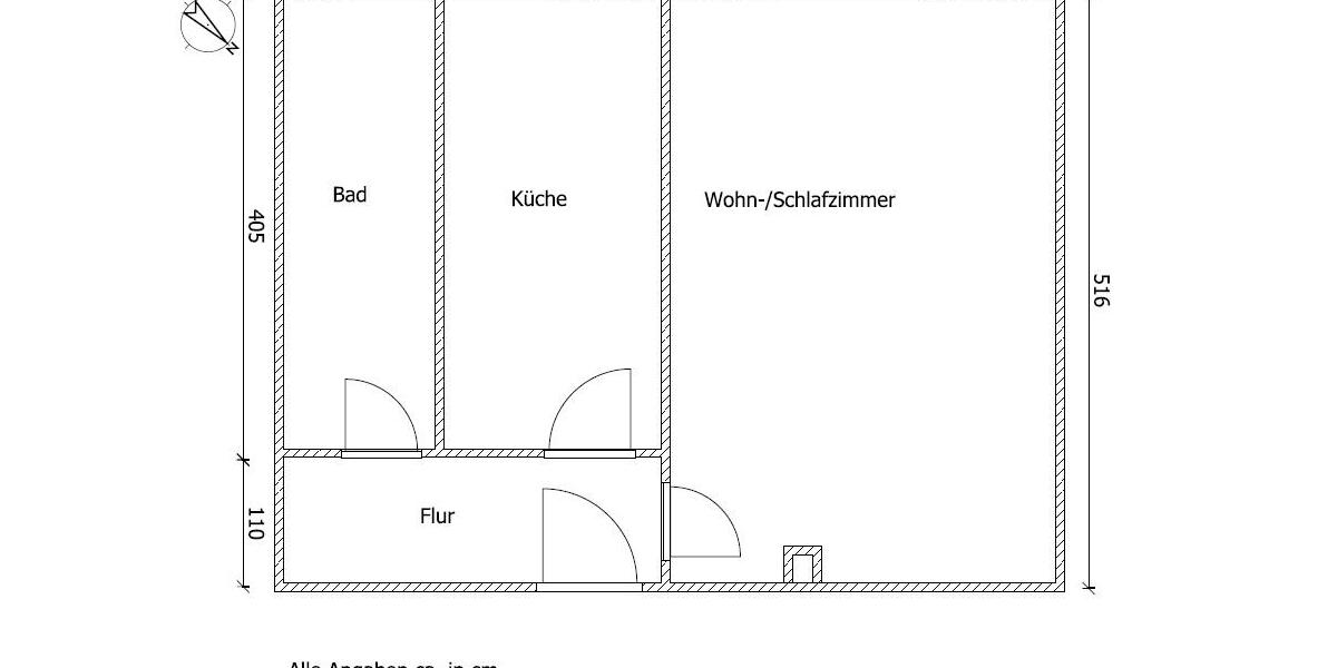 Etagenwohnung Hohenstein-Ernstthal Ernstthal - 1 Zimmer, 35 m&sup2;, 170&euro; | Angebot:12319740