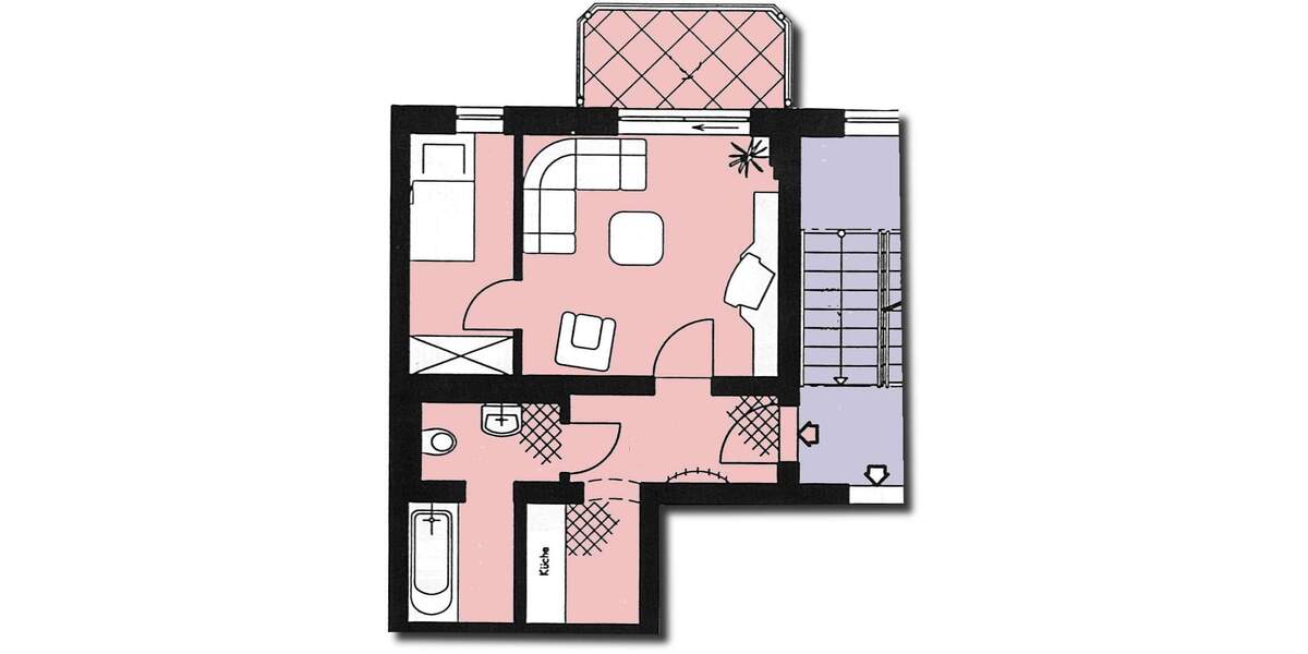 Etagenwohnung Zwickau Marienthal - 2 Zimmer, 33 m&sup2;, 245&euro; | Angebot:25707551