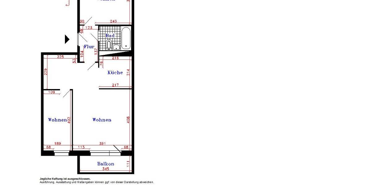 Erdgeschoßwohnung Crimmitschau - 3 Zimmer, 56 m&sup2;, 366&euro; | Angebot:25418320