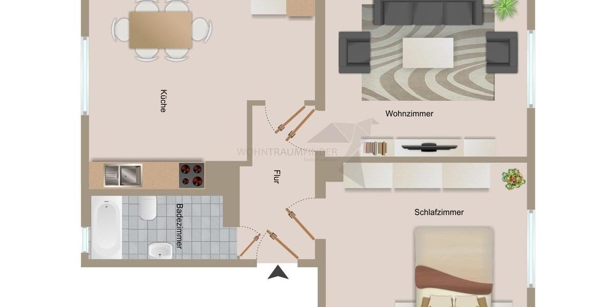 Etagenwohnung Zwickau - 2 Zimmer, 56 m&sup2;, 320&euro; | Angebot:24429745