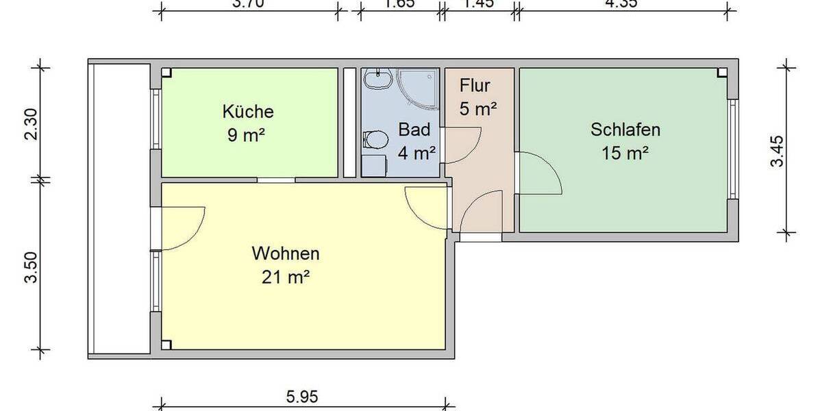 Etagenwohnung Zwickau Eckersbach - 2 Zimmer, 57 m&sup2;, 314&euro; | Angebot:25676690