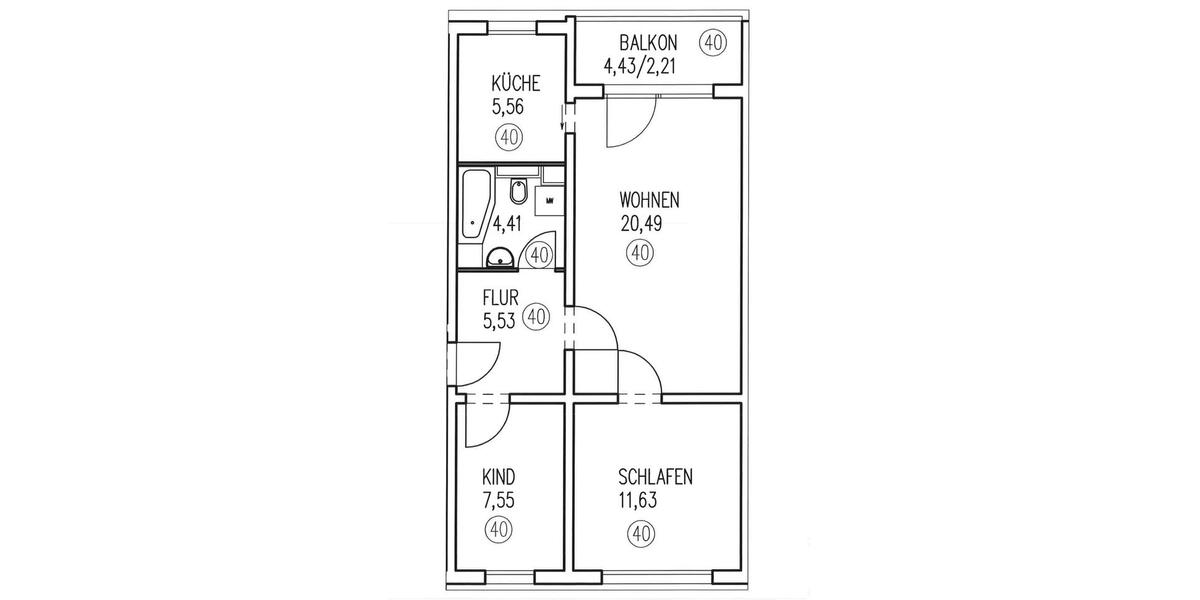 Etagenwohnung Schneeberg - 3 Zimmer, 57 m&sup2;, 342&euro; | Angebot:21373332