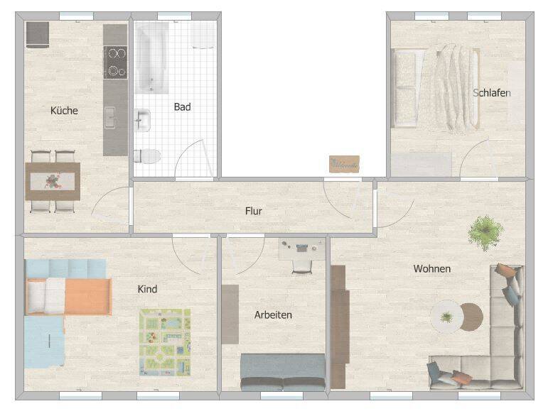 Etagenwohnung Crimmitschau - 4 Zimmer, 82 m&sup2;, 368&euro; | Angebot:26797879