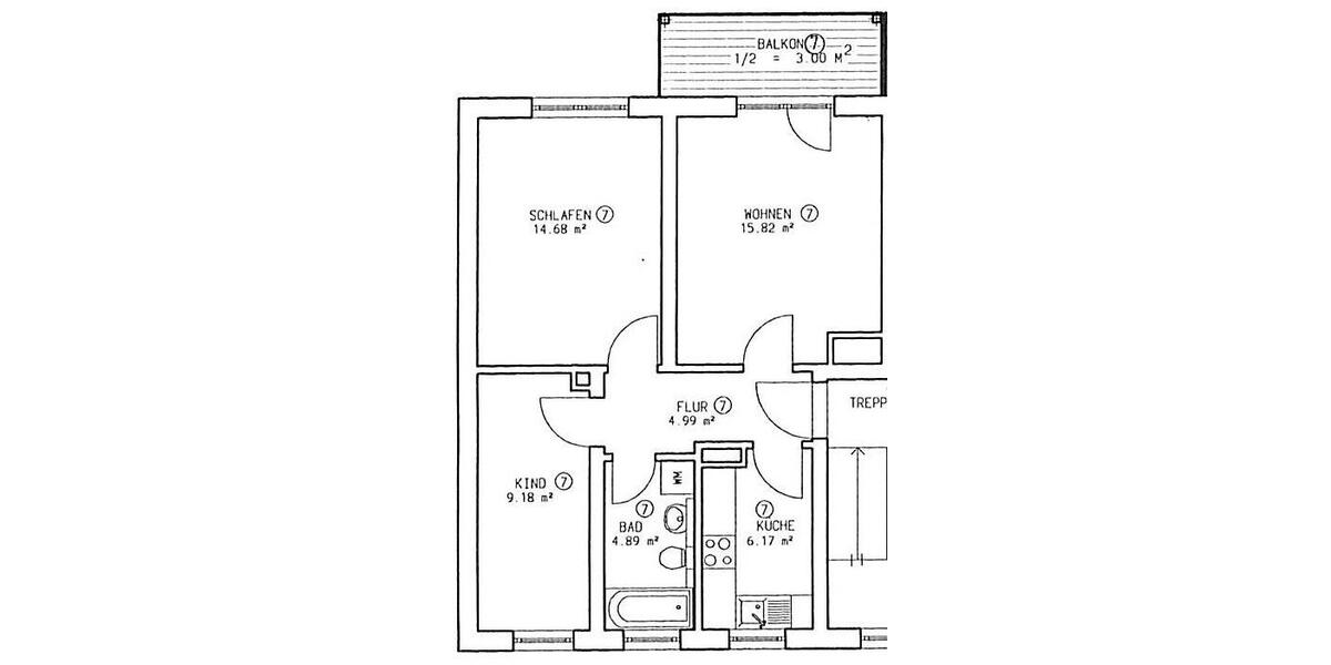 Etagenwohnung Zwickau Zwickau-Nord - 3 Zimmer, 59 m&sup2;, 59.000&euro; | Angebot:26775975