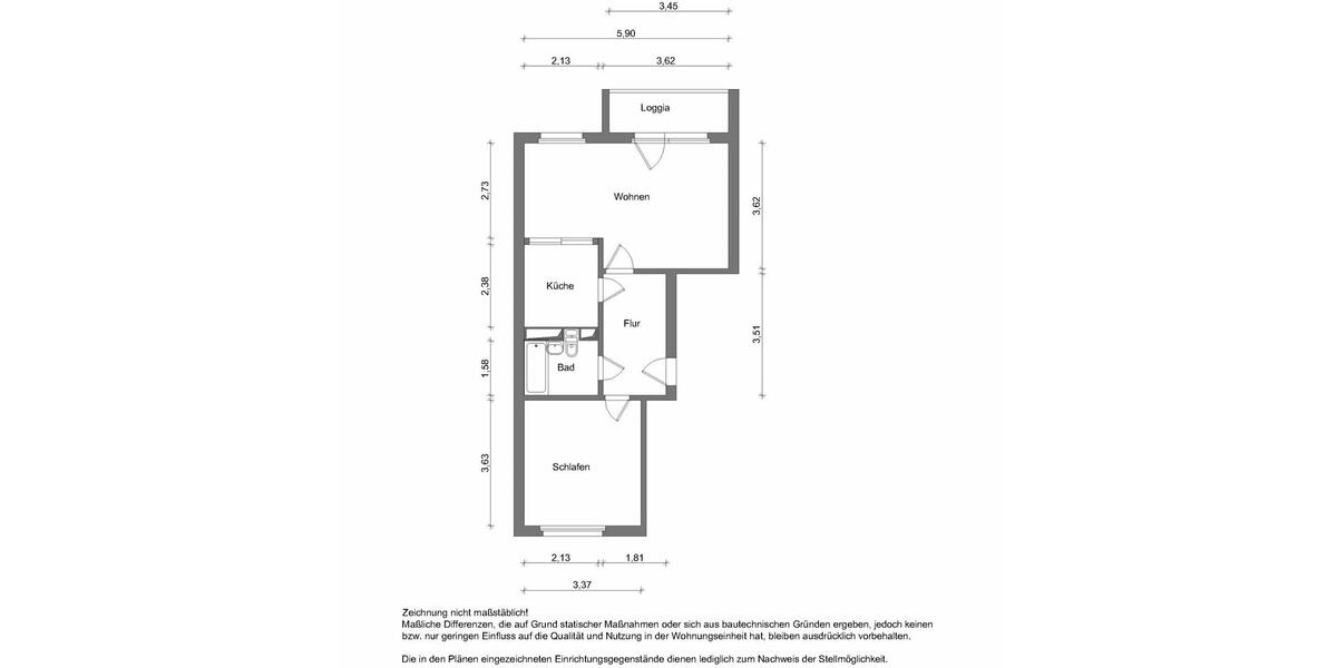Erdgeschoßwohnung Zwickau Neuplanitz - 2 Zimmer, 50 m&sup2;, 335&euro; | Angebot:21933245