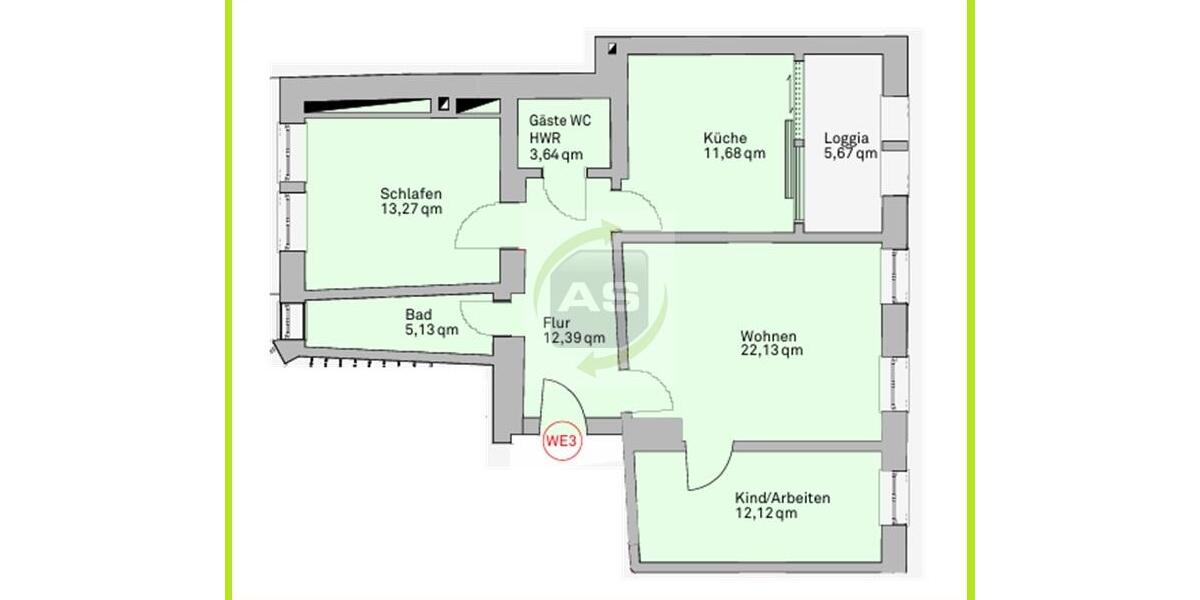 Etagenwohnung Zwickau - 3 Zimmer, 83 m&sup2;, 739&euro; | Angebot:24598534
