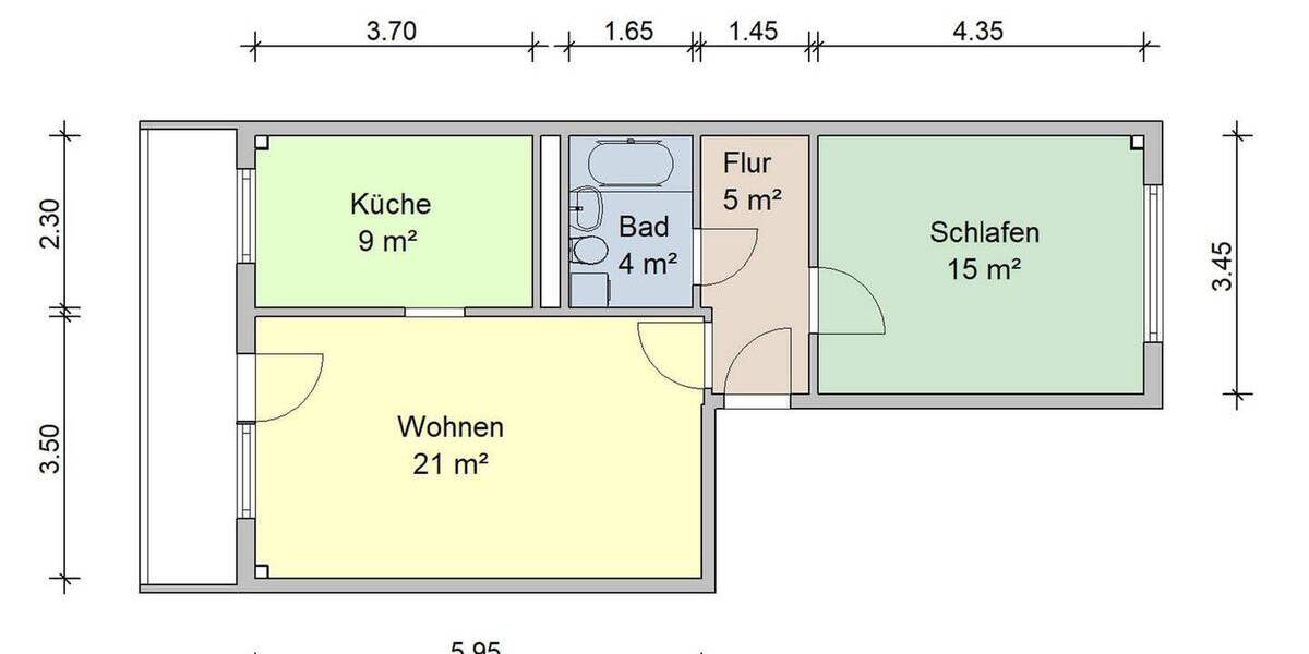 Etagenwohnung Zwickau Eckersbach - 2 Zimmer, 57 m&sup2;, 331&euro; | Angebot:25676699