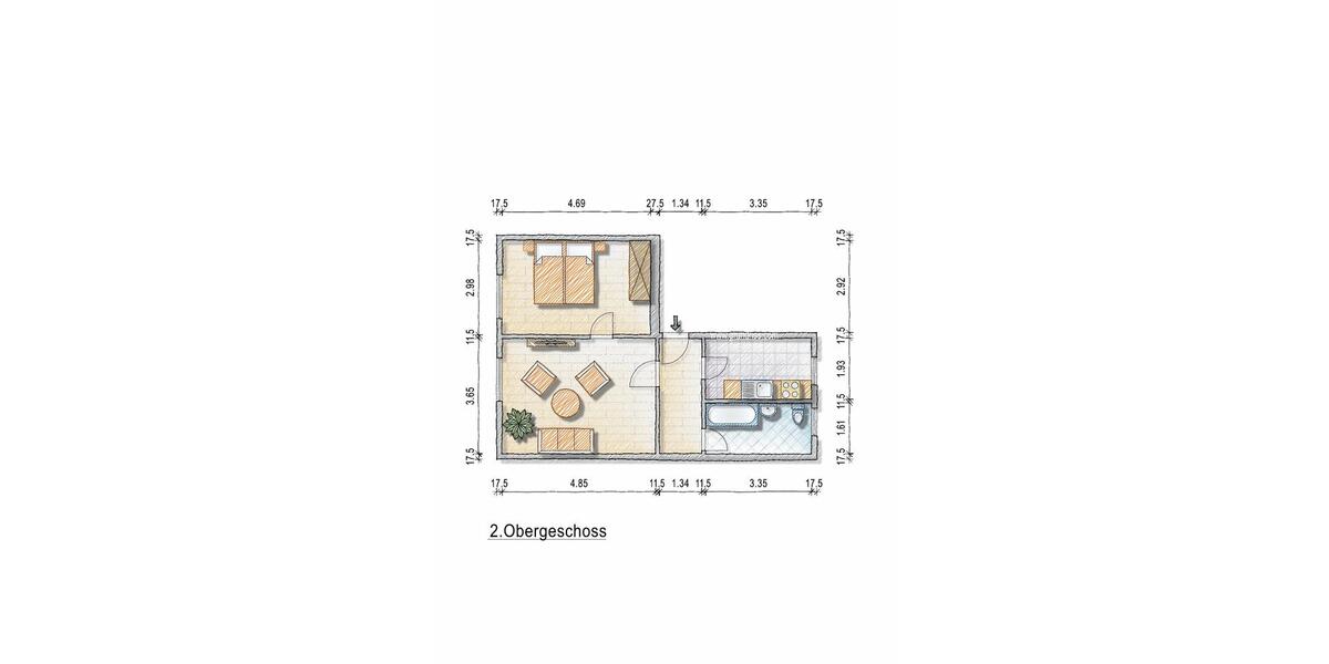 Etagenwohnung Waldenburg - 2 Zimmer, 49 m&sup2;, 320&euro; | Angebot:23738532
