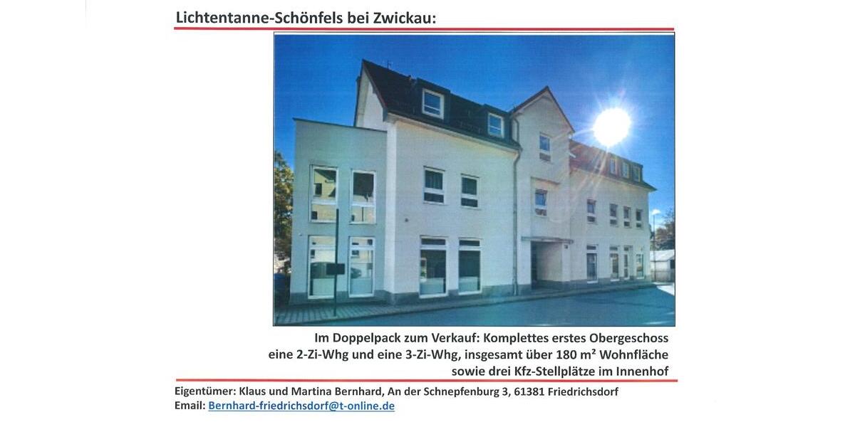 Etagenwohnung Lichtentanne - 5 Zimmer, 180 m&sup2;, 110.000&euro; | Angebot:23862669