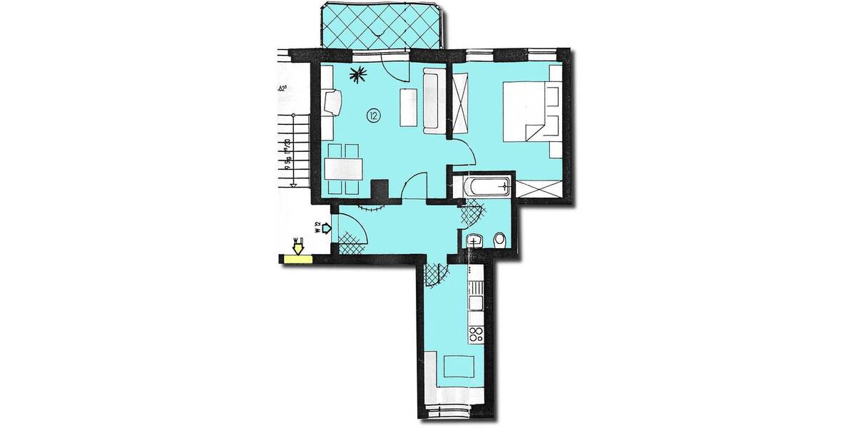 Etagenwohnung Zwickau Marienthal - 2 Zimmer, 59 m&sup2;, 58.000&euro; | Angebot:26807332