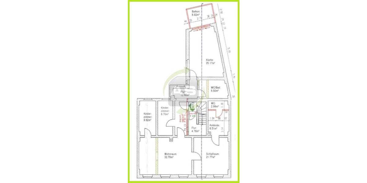Etagenwohnung Zwickau - 5 Zimmer, 130 m&sup2;, 1.150&euro; | Angebot:26624039