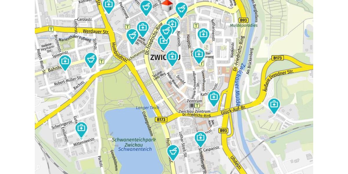 Erdgeschoßwohnung Zwickau - 2 Zimmer, 42 m&sup2;, 280&euro; | Angebot:25779455