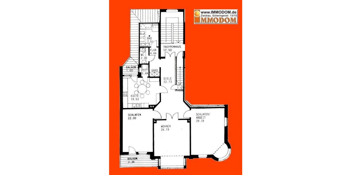 Dachgeschoßwohnung Zwickau Zwickau-Nord - 3 Zimmer, 139 m&sup2;, 755&euro; | Angebot:25869619