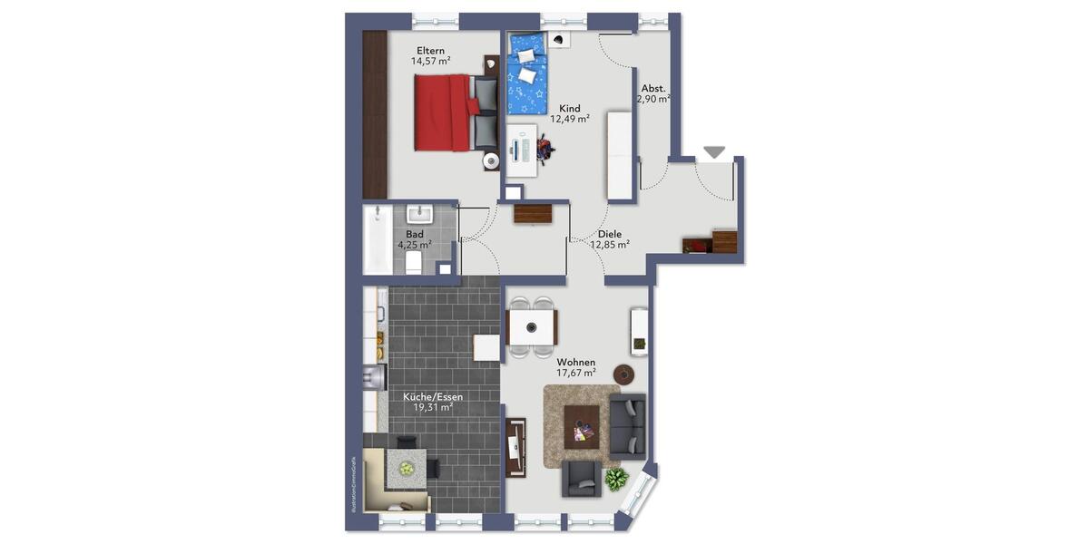 Etagenwohnung Eibenstock - 3 Zimmer, 84 m&sup2;, 440&euro; | Angebot:25879863