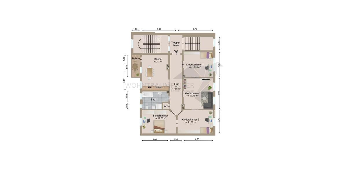 Erdgeschoßwohnung Zwickau - 4 Zimmer, 140 m&sup2;, 940&euro; | Angebot:25974080