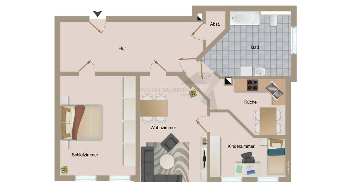 Etagenwohnung Zwickau Pölbitz - 3 Zimmer, 91 m&sup2;, 458&euro; | Angebot:25734207