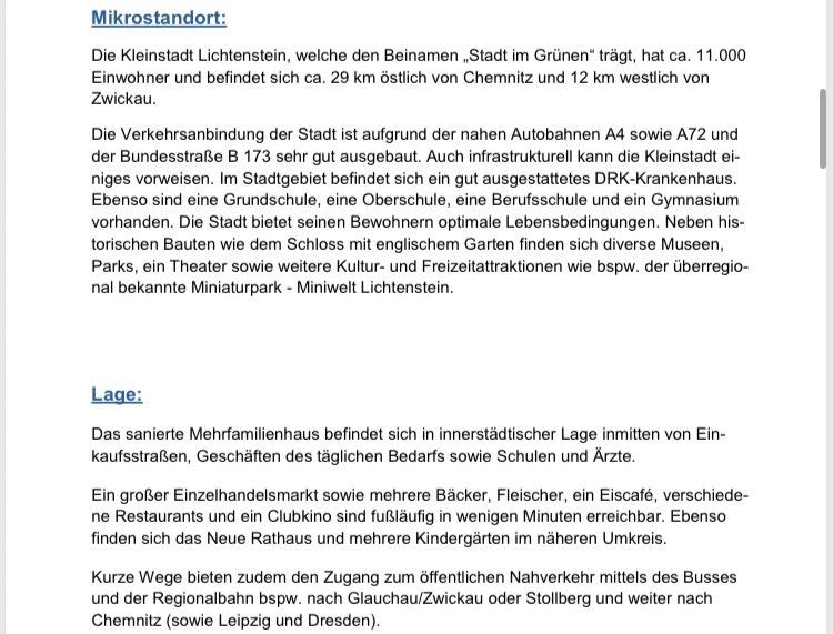 Mehrfamilienhaus, Wohnhaus Lichtenstein (Sachsen) - 11 Zimmer, 280 m&sup2;, 195.000&euro; | Angebot:26024959