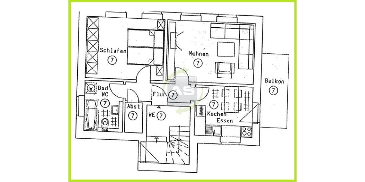 Erdgeschoßwohnung Reinsdorf - 2 Zimmer, 50 m&sup2;, 319&euro; | Angebot:24926266