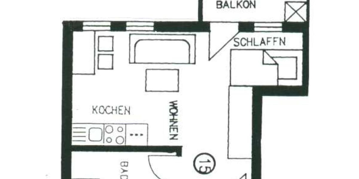 Etagenwohnung Zwickau - 1 Zimmer, 27 m&sup2;, 230&euro; | Angebot:24599933