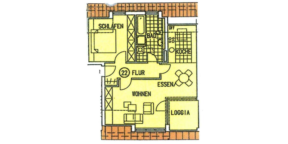 Etagenwohnung Zwickau Bahnhofsvorstadt - 2 Zimmer, 60 m&sup2;, 360&euro; | Angebot:25734790