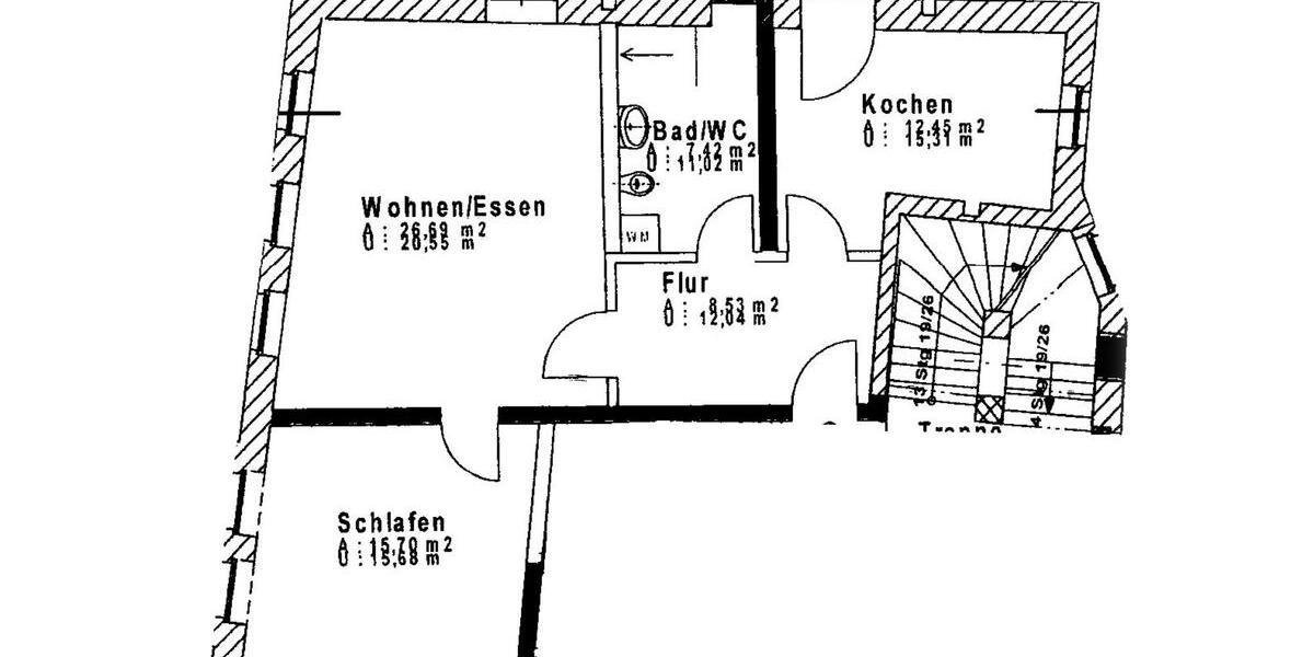 Etagenwohnung Reichenbach im Vogtland - 2 Zimmer, 84 m&sup2;, 484&euro; | Angebot:25375140