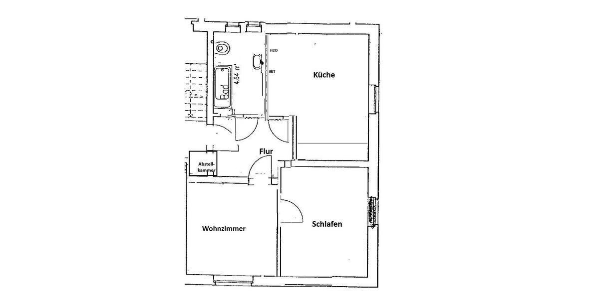 Etagenwohnung Limbach-Oberfrohna Oberfrohna - 2 Zimmer, 48 m&sup2;, 270&euro; | Angebot:24625031
