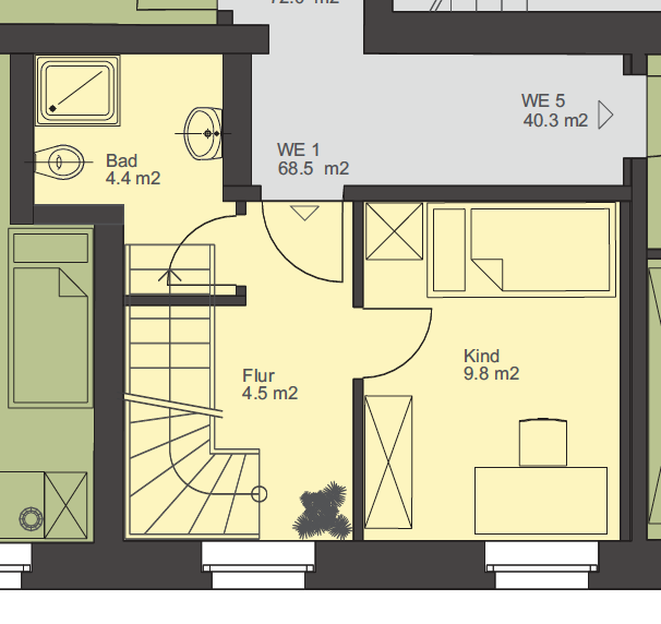 Dachgeschoßwohnung Zwickau - 3 Zimmer, 69 m&sup2;, 640&euro; | Angebot:25753391