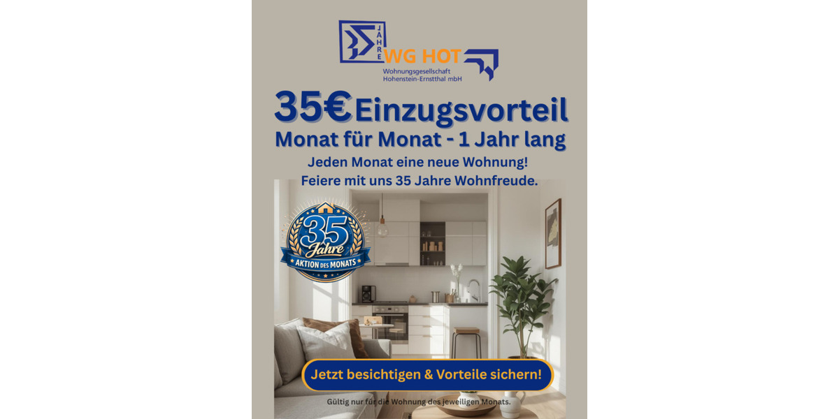 Erdgeschoßwohnung Hohenstein-Ernstthal Ernstthal - 3 Zimmer, 53 m&sup2;, 337&euro; | Angebot:24199360