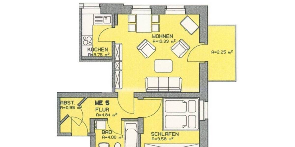 Etagenwohnung Kirchberg Burkersdorf - 2 Zimmer, 44 m&sup2;, 42.000&euro; | Angebot:25707405