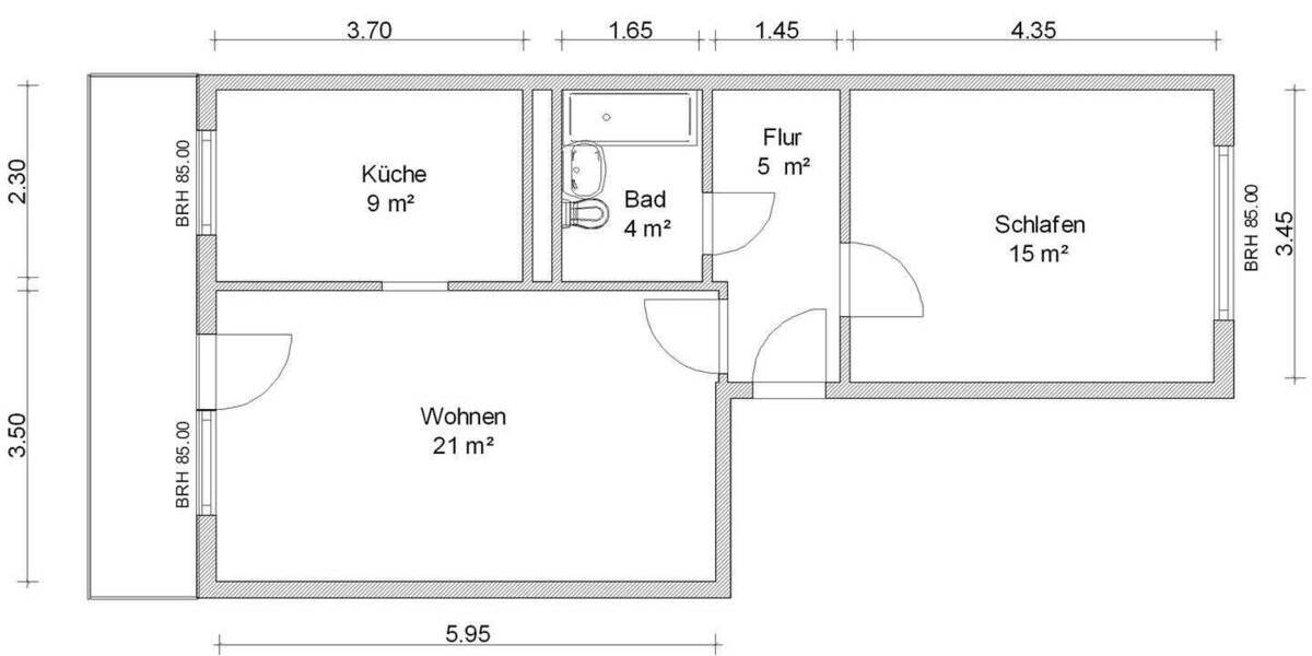Etagenwohnung Zwickau Eckersbach - 2 Zimmer, 57 m&sup2;, 342&euro; | Angebot:25733948