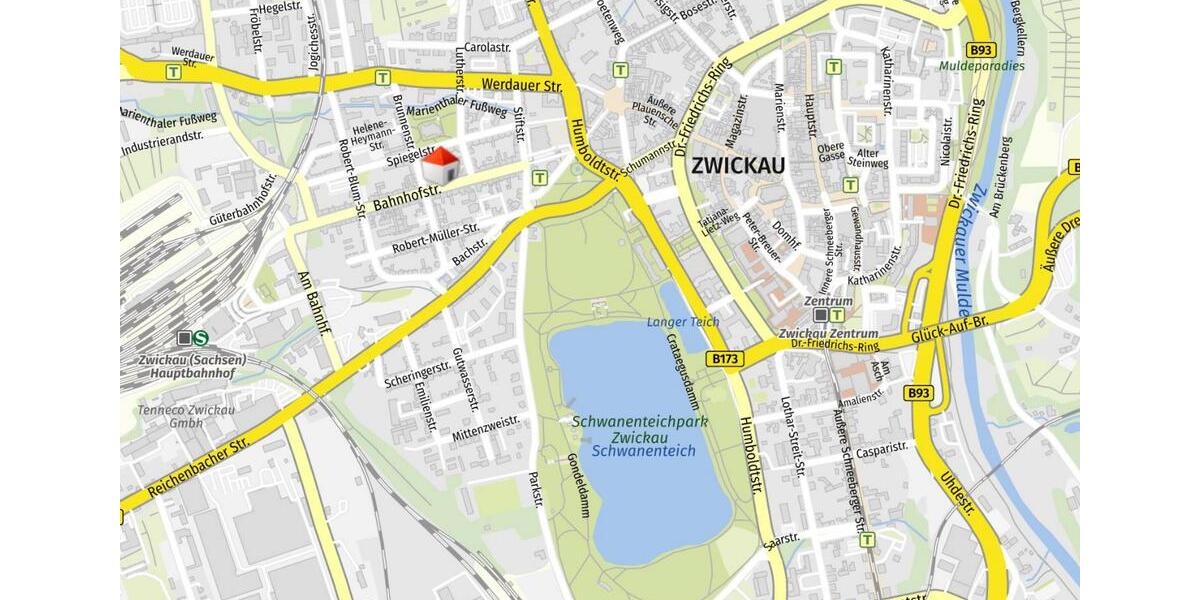 Erdgeschoßwohnung Zwickau - 2 Zimmer, 73 m&sup2;, 340&euro; | Angebot:25232387