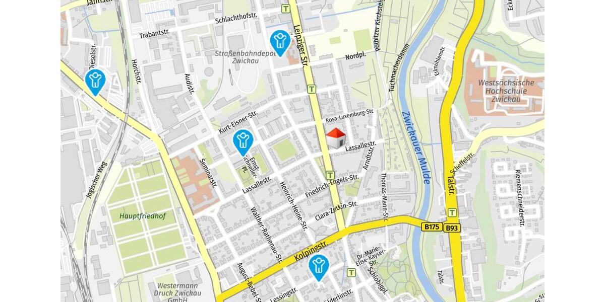 Etagenwohnung Zwickau Zwickau-Nord - 2 Zimmer, 60 m&sup2;, 360&euro; | Angebot:24861297